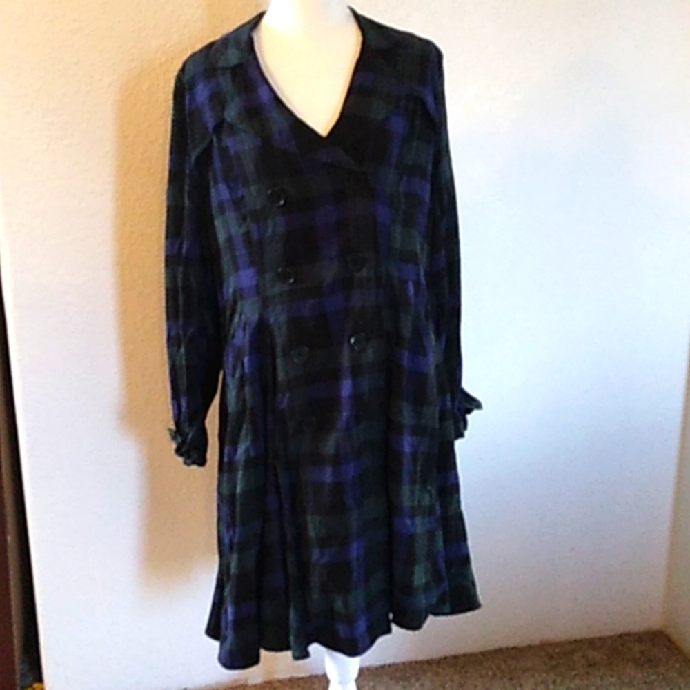 00 torrid plaid blue and green dress